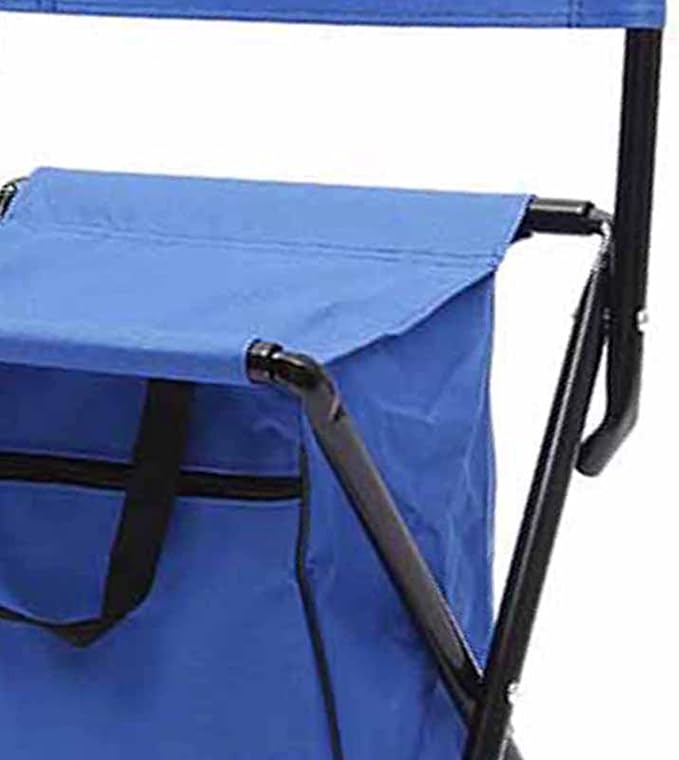 Strong Bearing Capacity Folding Chair Comfortable Fabric Armchair with Storage Pocket Bag Fishing Chair for Camping Fishing Outdoors Portable Lightweight (Blue)