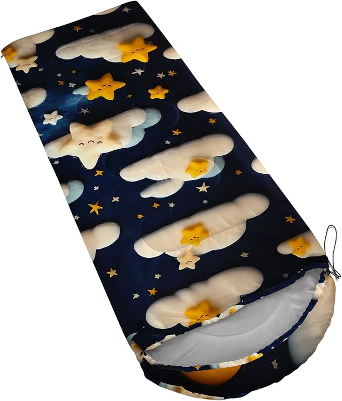 AILONEN Cartoon Camping Sleeping Bag for Boys Girls AdultsLightweight &amp Waterproof3 Season Warm &amp Cold WeatherPortablePrinted Sleeping BagTravelingCampingHiking