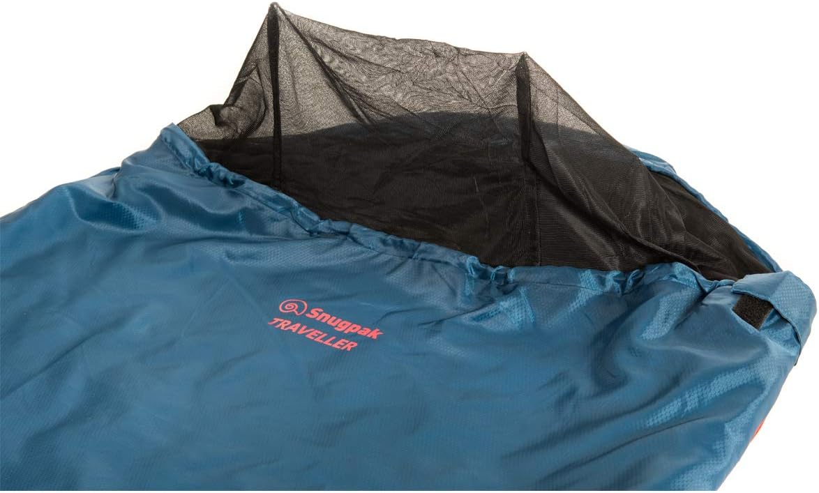 Snugpak Travelpak Traveler Sleeping Bag with Mosquito Net Lightweight Petrol Blue