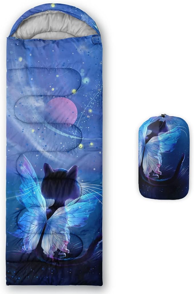 Axolotl Unicorn Sleeping Bag for Kids Boys Girls–Lightweight Warm Cold Weather Sleeping BagsWaterproof Portable Sleeping Bag with Compression Sack for Camping Backpacking Outdoor Indoor