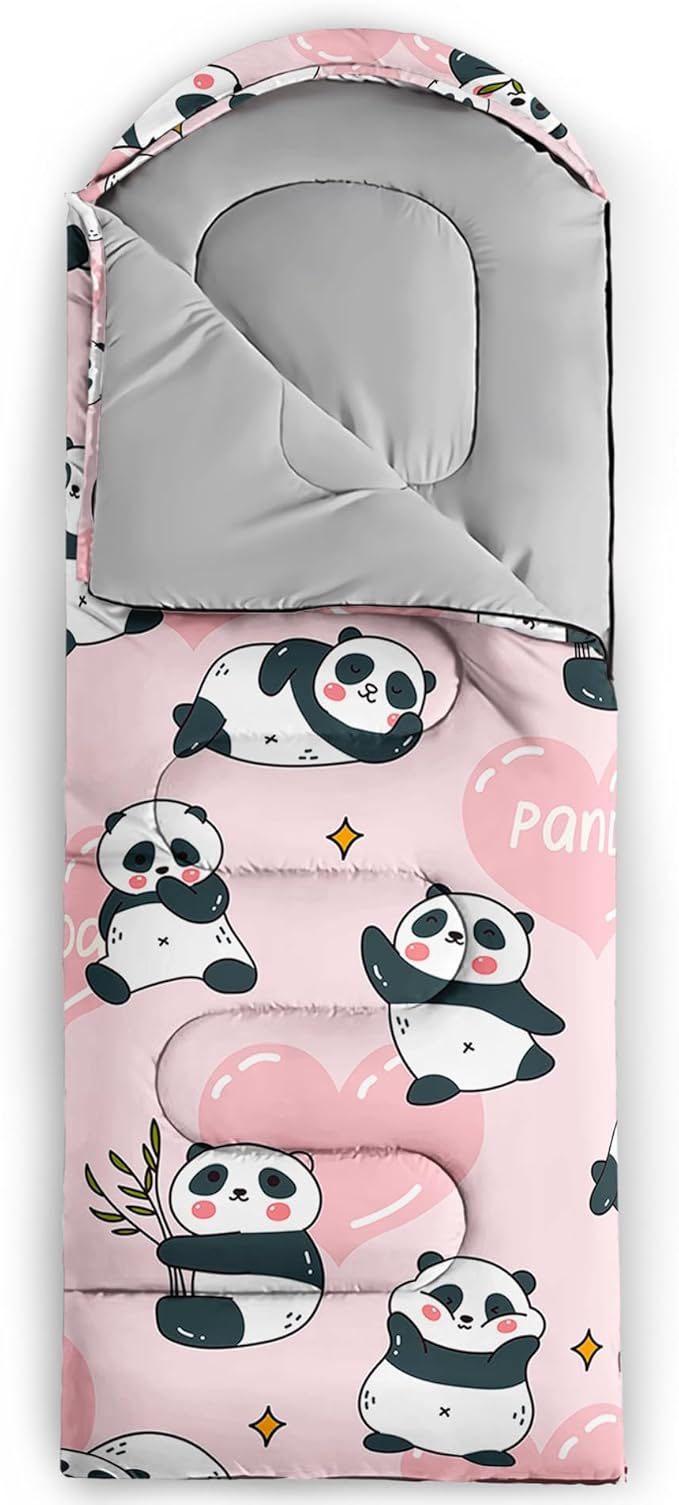 QOOMO Axolotl Cute Camping Sleeping Bags3 Season Warm &amp Cool WeatherLightweightWaterproof Sleeping Bags for Adults &amp KidsTravelingand Outdoors