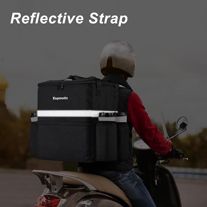 Insulated Food Delivery Backpack - Large Capacity Leakproof with 4 Reinforced Cup Holders Optimized for Hot/Cold Food Delivery Ideal for Uber Eats DoorDash Postmates &amp More