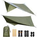 Hammock Rain Fly 11 x 9 ft Waterproof Tarp with Doors Lightweight &amp UV Protection Camping Tarp Multifunctional for Backpacking Hiking Hammock