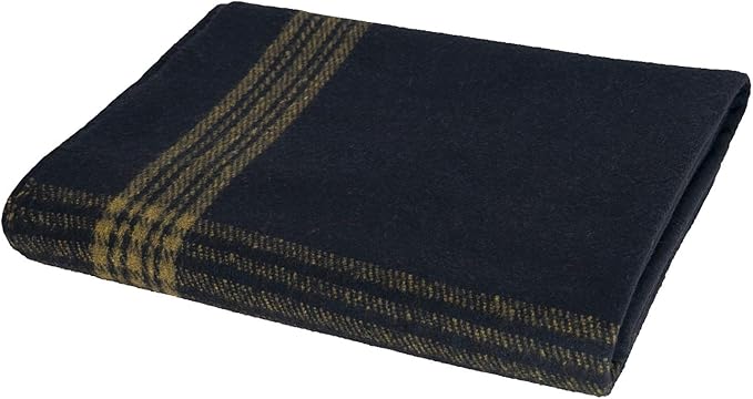 Rothco Striped Outdoor Wool Blanket – Heavyweight Warm and Comfortable Emergency Cover