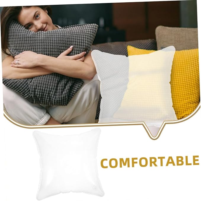 BESTonZON Transparent Inflatable Pillow Comfortable Blow Up Camping Pillow for Travel Hiking Multifunctional Lumbar Support Pillow for Neck Support Versatile