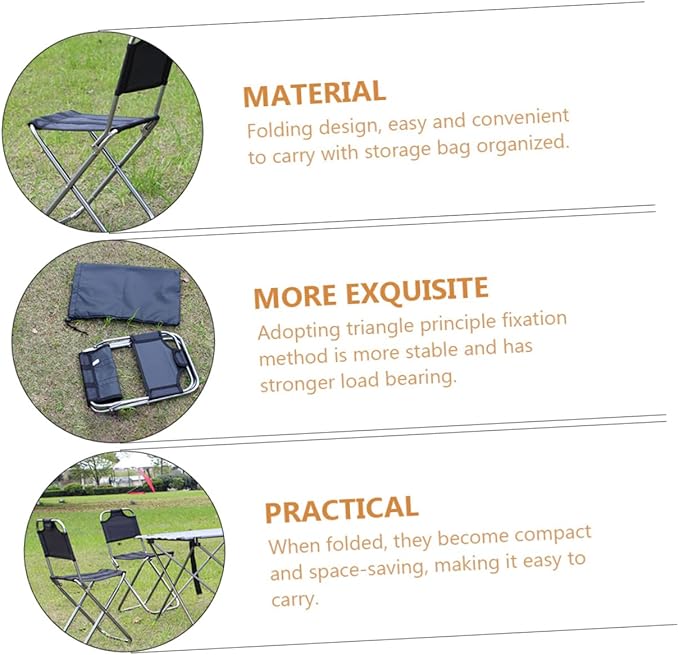 SUPVOX 1pc Foldable Stool for Outdoor Use Lightweight Portable Chair for Camping Fishing Sports