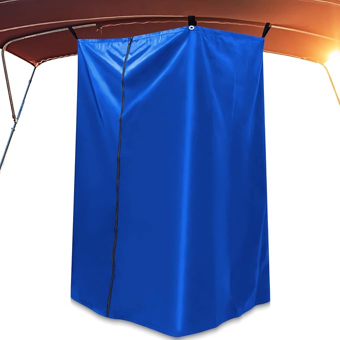 Boats Privacy Curtain Changing Room with Bag Portable Privacy Tent Easy Up Pontoon Enclosure Partition for Pontoons Boat Hanging Tent 27 W x 30 D x 72 H(Blue)