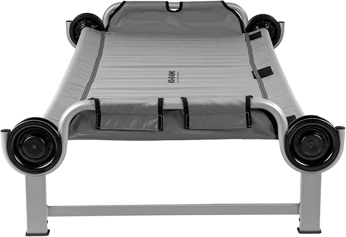 Disc-O-Bed Youth Single Camping Cot Kid-O-Bed Portable Sleeping Cot for Kids with Included Carry Bag Indoor and Outdoor Use Grey