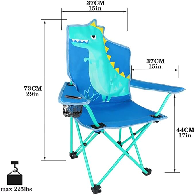 KABOER Kids Outdoor Folding Lawn and Camping Chair with Cup Holder and Carrying Bag Children's Camping Chairs