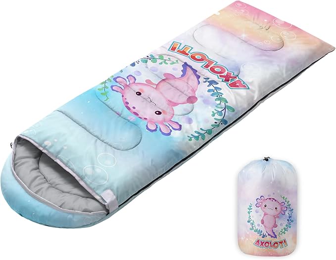 Sleeping Bags for Adults Youth Kids3D Printing Camping Sleeping Bag for Girls Boys Lightweight Waterproof Cold/Warm Weather Sleeping Bag for 3 Seasons