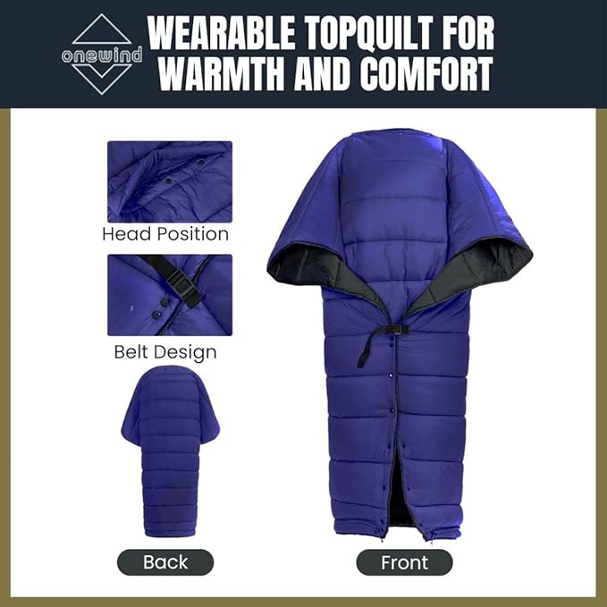 Onewind Hammock Top Quilt with Footbox Lightweight and Portable Sleeping Quilt Camping Sleeping Bag for Backpacking and Hiking