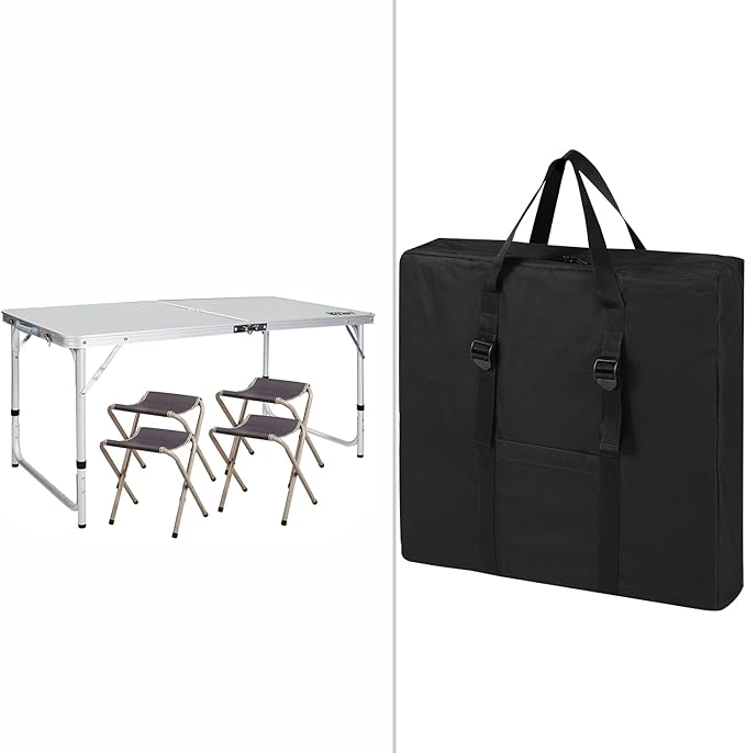REDCAMP Black-2 Pack Folding Table Storage Bag Waterproof Carry Bag with Handles for Folding Picnic Camping Card Table Black 26 D x 5 W x 24 H
