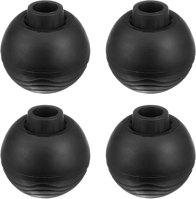 4-Pack Camping Chair Foot Pads 14mm Rubber Anti-Sinking Folding Camp Chair Replacement Feet for Fishing/Hiking/Picnic/Hardwood Floors/Tile/Outdoor Chair Leg Caps [Black]