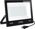 150W LED Flood Light Outdoor12000lm LED Work Lights with PlugIP66 Waterproof Security Lights6500K Daylight White floodlight for Basketball Court Parking Lots Playground Yard