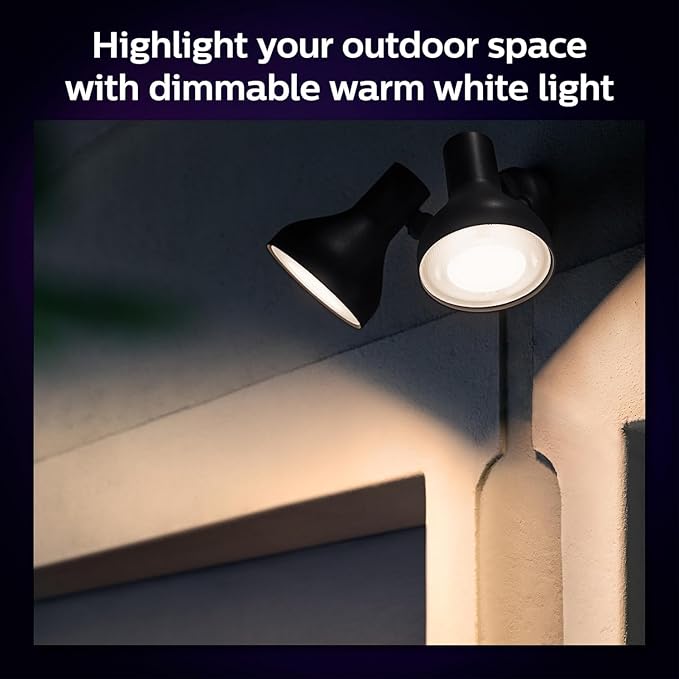 PHILIPS Hue Smart 100W PAR38 LED Bulb 2 Pack White &amp Color Ambiance Color-Changing Light 1300LM E26 Outdoor Light Bulbs Control with Hue App Works with Alexa Google Assistant and Apple Hom