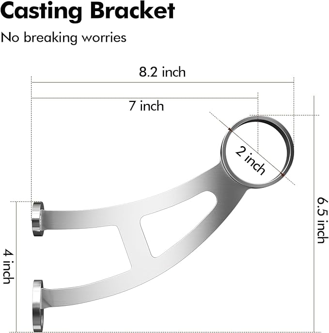 4ft Bar Foot Rail Kit Stainless Steel 304 with 2 inch O.D Railing Brackets Hardware Side Mount Foot Railing for Undercounter Home Kitchen Island Restaurant Indoor Outdoor