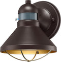 LONEDRUID Motion Sensor LED Outdoor Barn Lights Brown Exterior Wall Lantern Dusk to Dawn Outside Wall Mount Sconce Lighting Fixtures Antique Farmhouse Porch Lamp for House Patio Garage Front Door