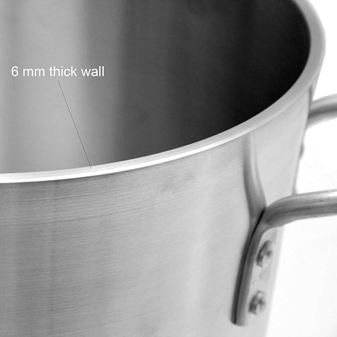 TrueCraftware- 60 qt. Heavy-Duty Aluminum Stock Pot with Riveted Handles- Multipurpose Cookware Pot Large Stockpot Stew Simmering Pots for Pasta Soup Seafood Stock Home Restaurant Catering