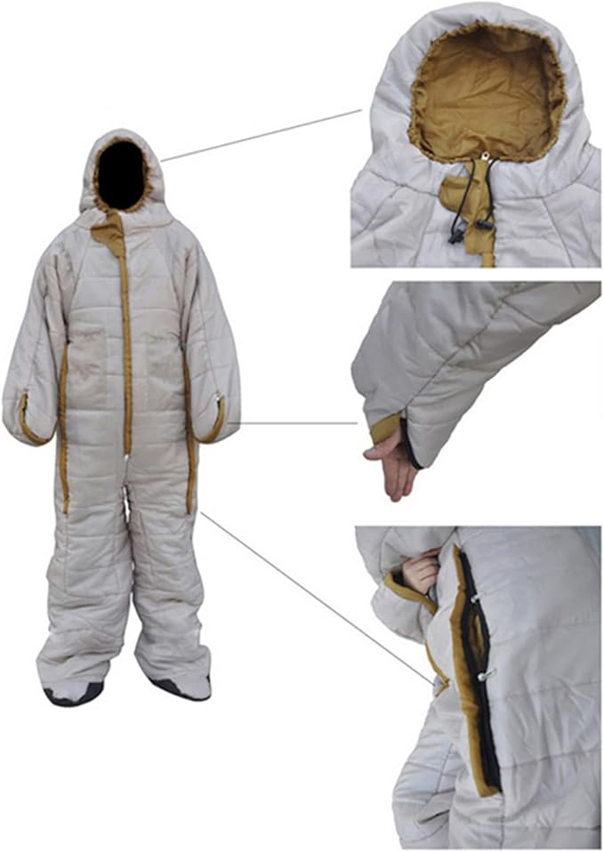 Outdoor Camping Sleeping Bag Adult Winter Thicken Indoor Warm Humanoid Split-Leg Mummy Sleeping Bags Walkable