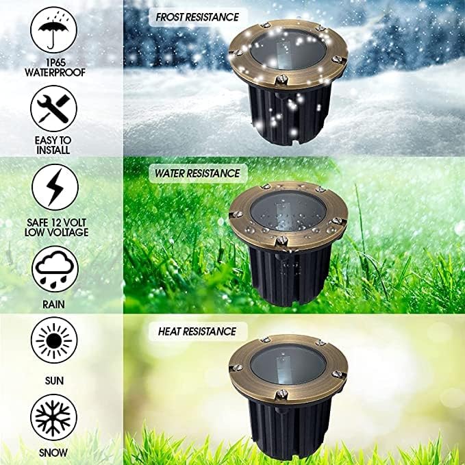 LED Low Voltage Landscape Lighting Well Lights 112 173174 (173 Bulb Included 4 Pack)