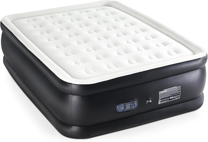 22 Inflatable Air Mattress with Built-in Pump Double Height Non-Slip 660lb Capacity - Queen Size