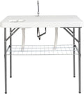 Folding Fish Cleaning Table with Sink Portable Folding Camping Table Outdoor Fish Cleaning Station Fish and Game Cleaning Table Portable Camping Sink Table for Patio Lawn Yard Garden Camping Picnic