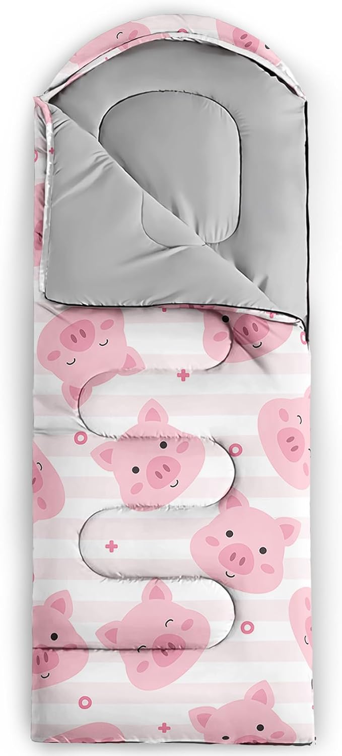 AILONEN Kawaii Panda Sleeping BagsLightweight &amp Waterproof3 Season Warm &amp Cool WeatherDreamy Purple Flower Animal Themed Sleeping Bags for BoysGirlsKidsAdults TravellingOutdoors