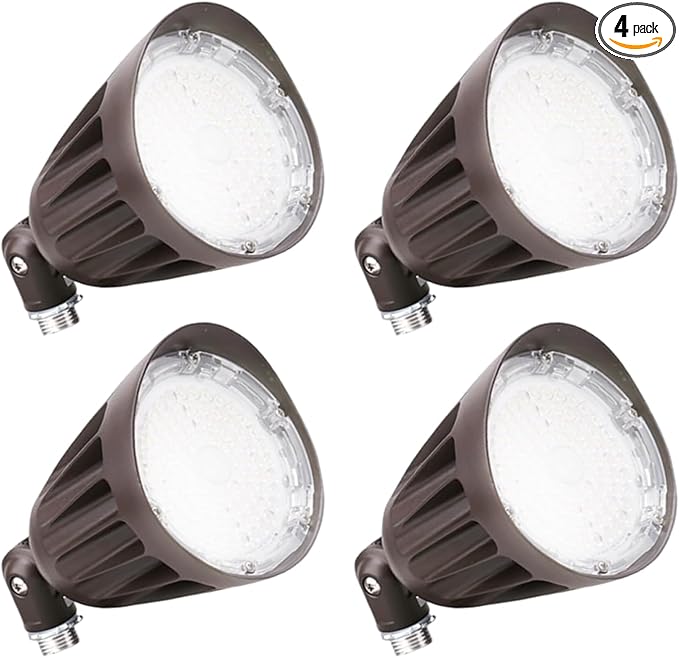 25W LED Bullet Flood Light3375 Lumens 3CCT Switch &amp Knuckle Mount 120-277V Dimmable Commercial Outdoor IP65 LED Landscape 40° Beam Angle 25W/20W/13W Changeable with photocell UL&ampcUL Listed