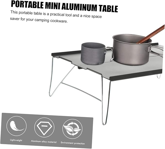 YARNOW Aluminum Alloy Grill Table Folding Outdoor Camping Desk Portable Picnic Holder