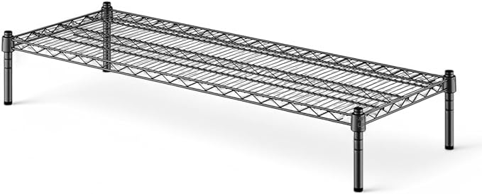 18 x 54 Black Wire Dunnage Shelf 8 Height – Heavy-Duty Steel Storage Platform Rust-Resistant NSF Certified Easy to Clean for Walk-in Coolers Freezers Restaurants Warehouses