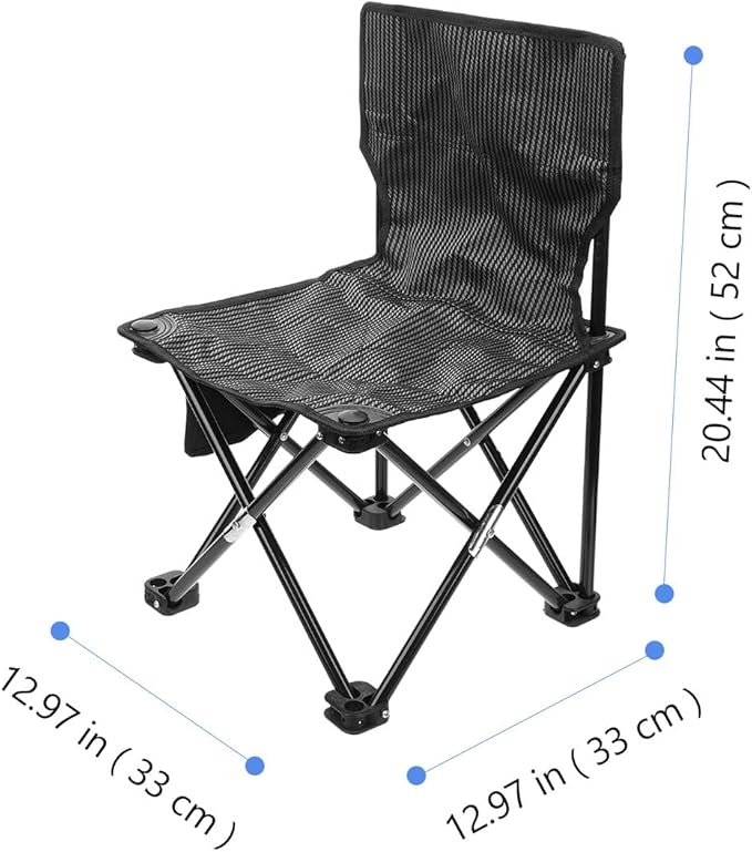 Portable Folding Camping Chair Small with Carry Bag Oxford Cloth Outdoor Fishing Chair Lightweight Seat for Garden Beach Patio and Backyard Leisure Activities