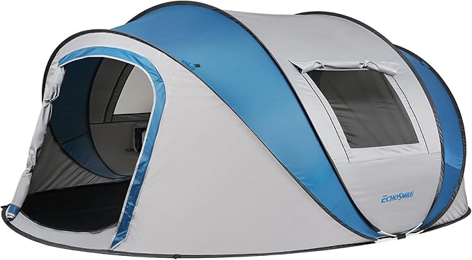 EchoSmile Instant Pop Up Camping Tent 2/4/6 Person Easy Setup Tent Water Resistant Dome Portable with Carry Bag