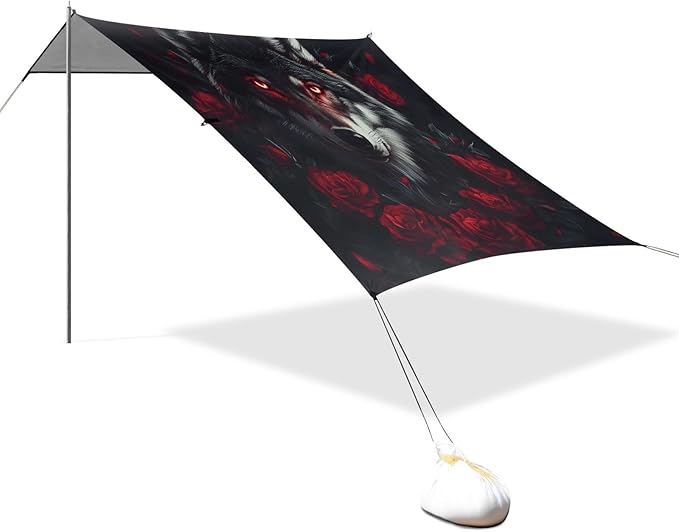 Camping Sun Shelters Wolf Red Rose Beach Canopy 126 * 110.2in