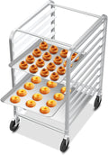 VINGLI 10-Tier Full/Half Sheet Pan Rack Aluminum Bakery Rack Speed Bakers Rack with Lockable Wheels for Home Commercial Kitchen Restaurant Cafeteria Dessert Shop 20 W x 26 D x 38 H