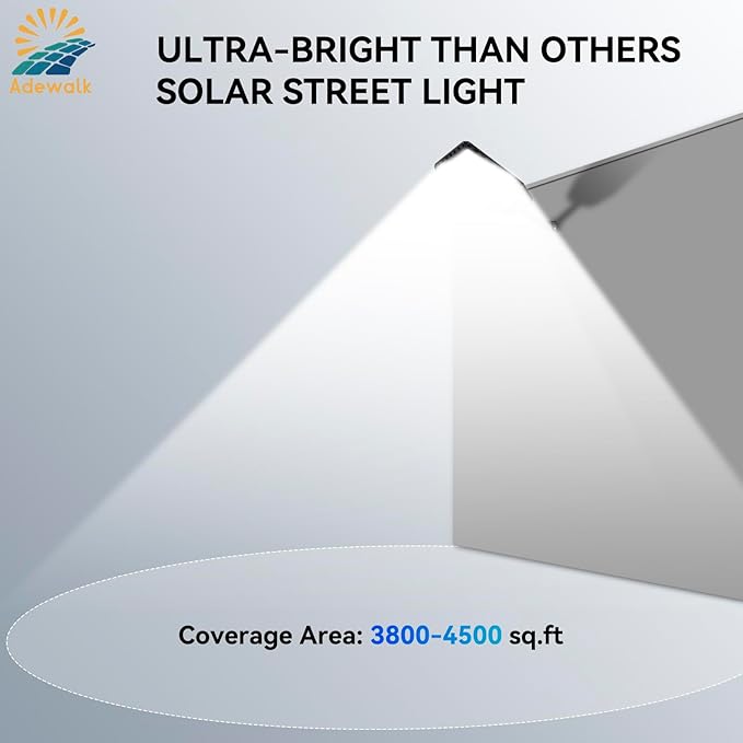 10000W Pro Large Solar Street Lights Outdoor with Thickened Shell Commercial Grade Street Light Dusk to Dawn Motion Sensor Solar Security Flood Light Waterproof for Yard Driveway Parking - 1 Pack