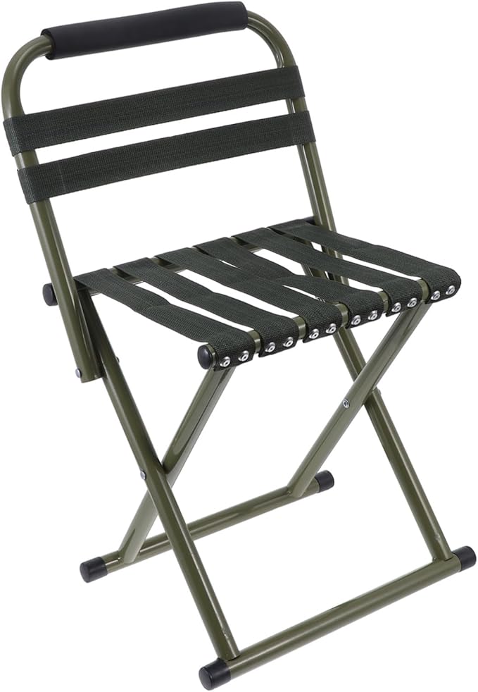 1pc Portable Folding Fishing Chair Lightweight Breathable Outdoor Stool for Camping Beach and Fishing Non-Slip Support Compact Green Design
