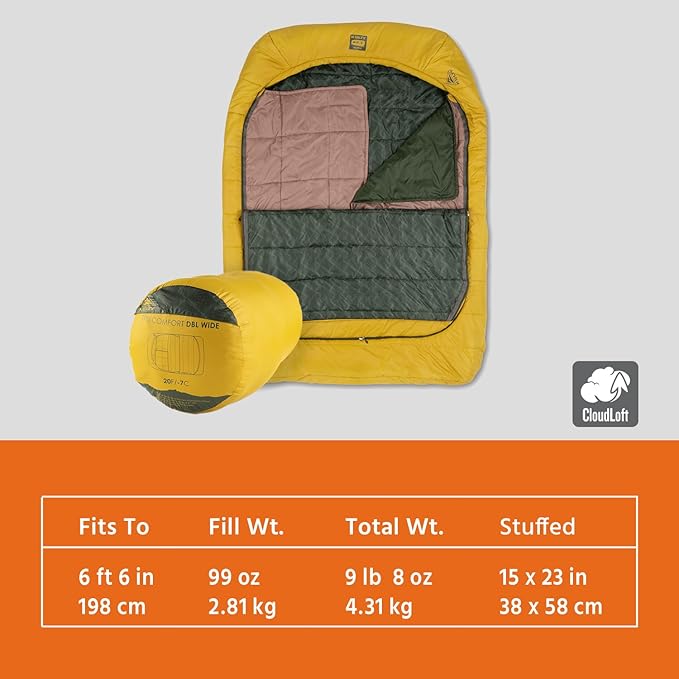 Kelty Tru.Comfort Doublewide 20 Degree Sleeping Bag – Two Person Synthetic Camping Sleeping Bag for Couples &amp Family Camping