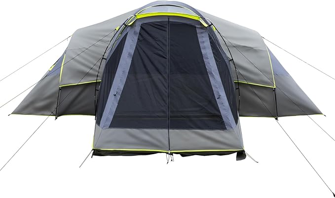 Generic 10 Person Large Tent 3 Rooms Large Camping Tent for Family Weatherproof Instant Cabin Shelter with Rainfly &amp Carry Bag for Backpacking Hiking Car Traveling Gray