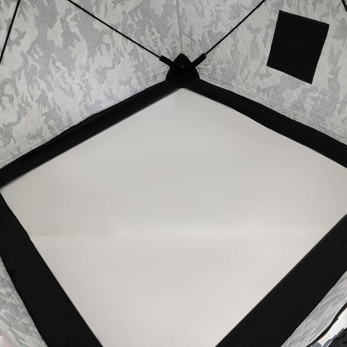 Portable Ice Fishing Tent 3 Person shelter Tent with Windproof Fabric StripsProtect Against Water/Cold Wind 35 Square Feet Insulated Ice Fishing Shelter Area for Ice Fishing
