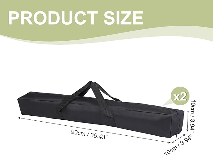 Camp Chair Replacement Bag Camping Folding Chair Storage Bag Large Zippered with Handle Strap 35 x 4 x 4 Inch Fit for Outdoor Travel Tent Storage (2 Pack Black)