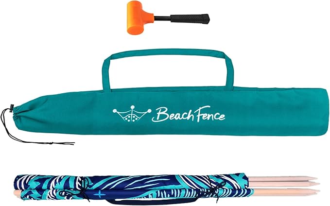 Premium 20 ft Beach Windscreen Privacy Screen Wind Blocker Free Rubber Mallet and Carry Bag Included (Beach Bus)