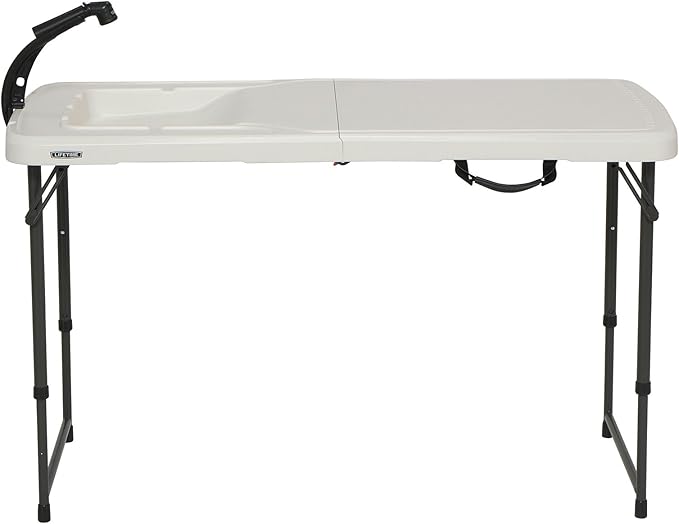 LIFETIME 4 Foot Folding Fish Fillet Cleaning Table with Sink - for Camping Picnic Garden Outdoors