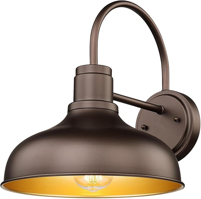 ALLGOT Outdoor Farmhouse Barn Lights Exterior Wall Mount Lights Vintage Wall Lighting Fixture Industrial Outdoor Sconce Lighting for Garage Front Door Porch Patio(Oil Rubbed Bronze 1 Pack)