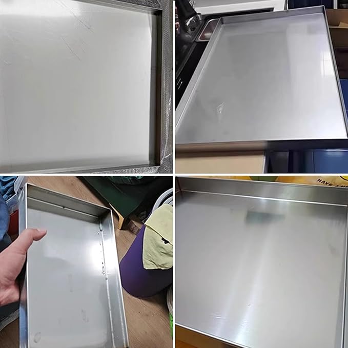 Stainless Steel Washing Machine Drain Pan - Durable Floor Protection Tray (60x120cm / 24x47in) - Rectangular Washer Oil Change Solution for Home Use