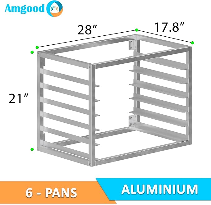 AmGood Wall Mounted Sheet/Bun Pan Rack - 28 x 18 x 21. Fits 6 Full-Size Sheet Pans. NSF