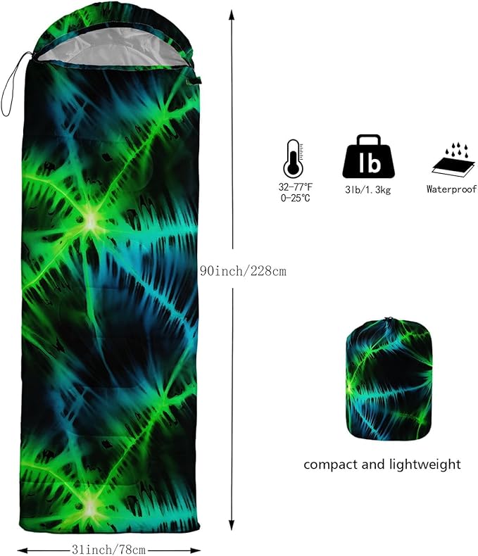 Kids Sleeping Bag for Boys GirlsBasketball Print-Lightweight Warm Portable Outdoor Indoor-Waterproof Cold Weather Resistant Sleeping Bag for Camping Hiking