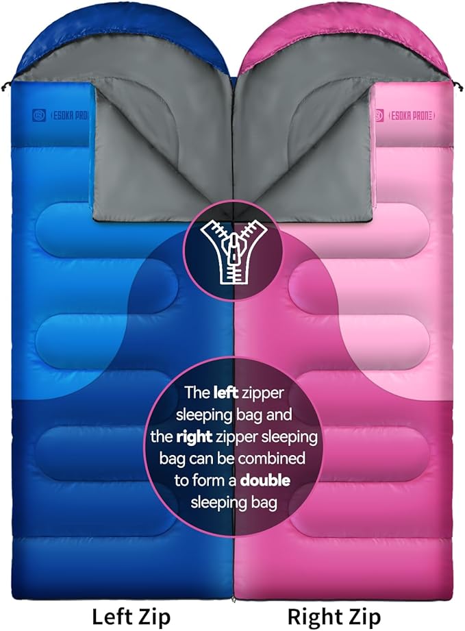 Sleeping Bags for Adults&ampKidsLightweight Waterproof Warm Weather Sleeping BagCompact Portable Sleeping Bag for CampingEssentials Gear for Camping Hiking Outdoor Travel