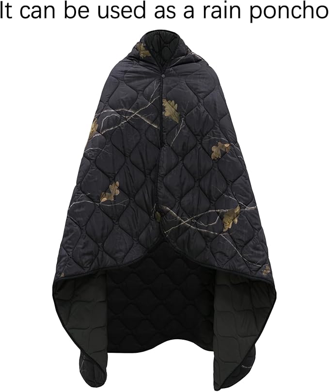 LOOGU Camo Blanket Waterproof Insulation Poncho Liner for Outdoor Camping Hiking Hunting Survival Backpacking Picnicking