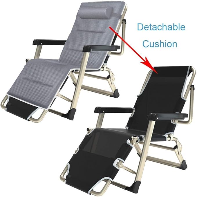 Patio Advanced Lounge Loungers Folding Chairs Zero Gravity Sun Lounger Deck Chair Leisure with Outdoor Cushions Garden Beach Patio Camping