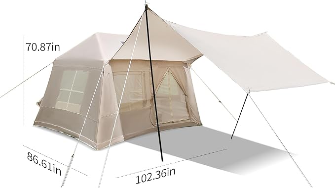 Inflatable Camping Tent with Detachable Top: 4 Season Windproof Outdoor Shelter - Stargazing Observatory Tent for Astronomy Enthusiasts &amp Night Sky Observation